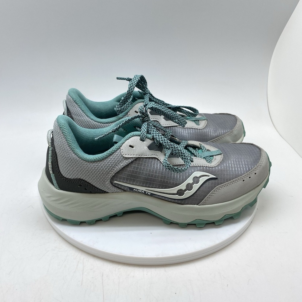 Saucony Sneakers Aura TR Womens 9 Gray Teal Trail Running Hiking Shoes S10862-13